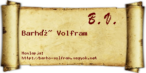 Barhó Volfram névjegykártya